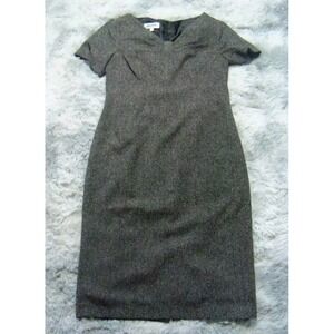 Kasper Women's Size 6 Gray Short Sleeve Lined Shift Dress Career EUC